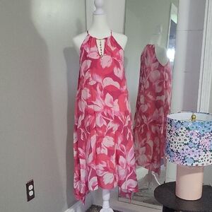 Mlle Gabrielle Pink and White Halter Sundress